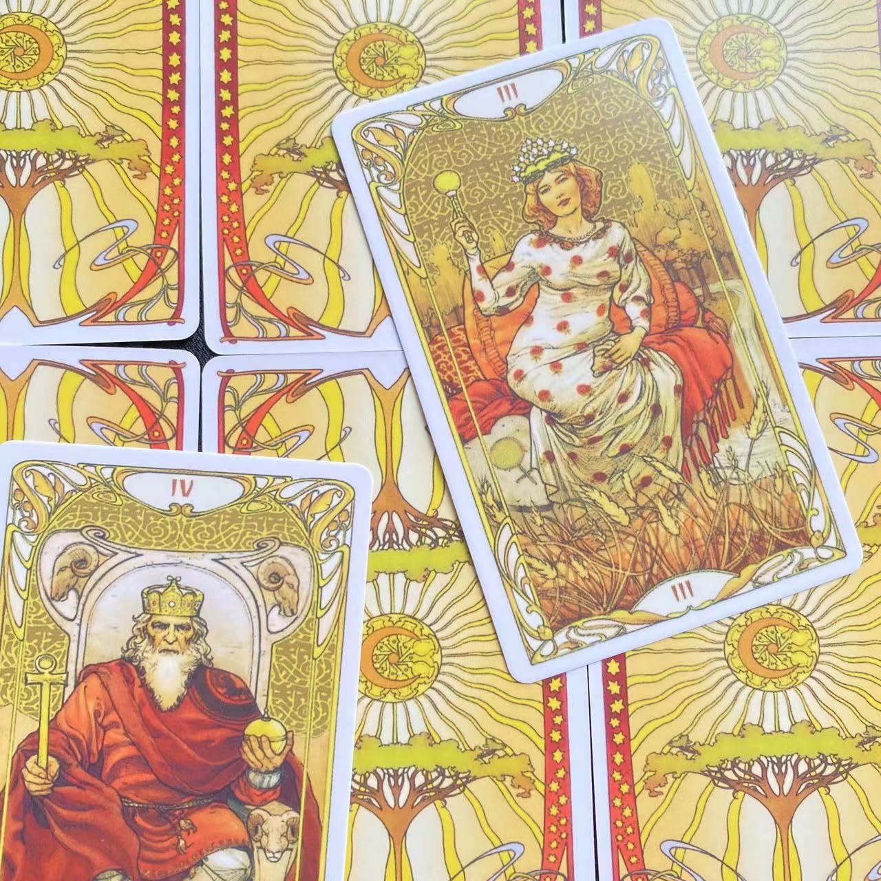 Olivenorma Goldenes Jugendstil Tarot Deck Karten