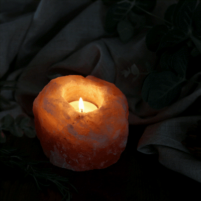 Olivenorma Romantischer Handgeschnitzter Kerzenhalter Himalayasalzlampe