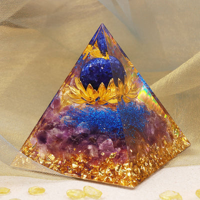 Olivenorma Amethyst Lapislazuli Lotus Symbol Orgon Pyramide 