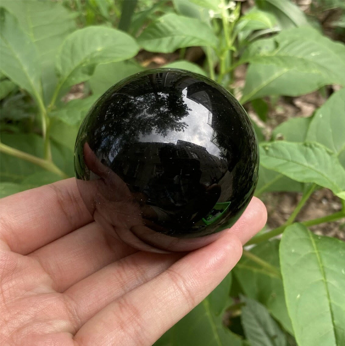 Olivenorma Obsidian Kristallkugel Dekoration