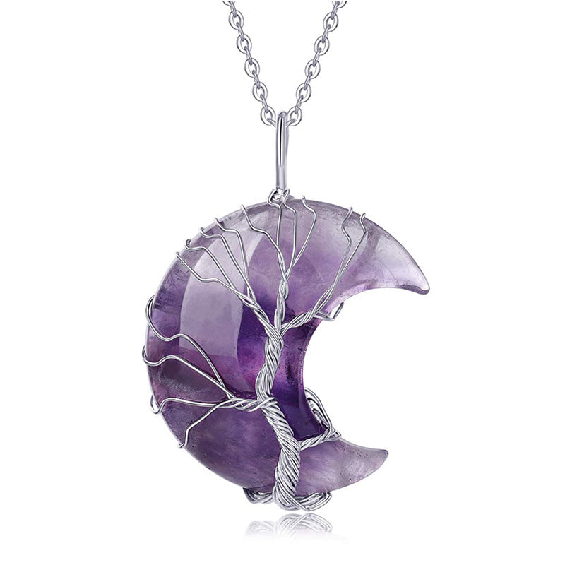 Olivenorma Natural Chakra Moon Necklace