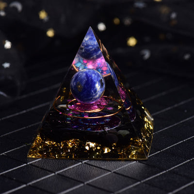 Olivenorma Lapislazuli Obsidian Orgon Pyramide 