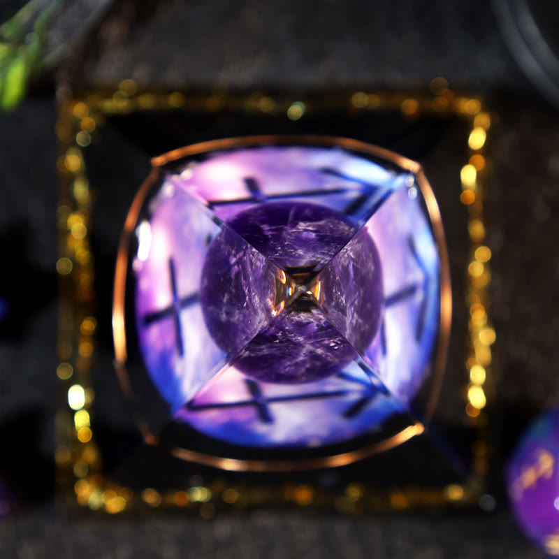 Olivenorma Amethyst Kugel Obsidian Kies Sternzeichen Schütze Orgon Pyramide