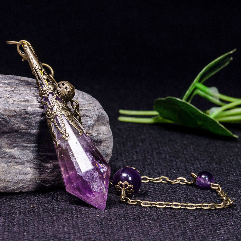 Natürlicher Amethyst Retro-Heilpendel 