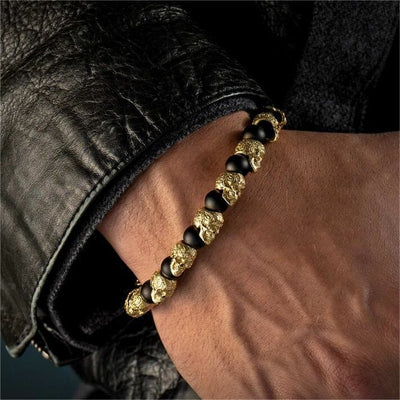 Olivenorma Armband aus natürlichem Tigerauge, handgefertigt, Edelstahl