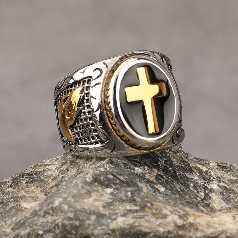 Olivenorma Kreuz Symbol Vintage Ring