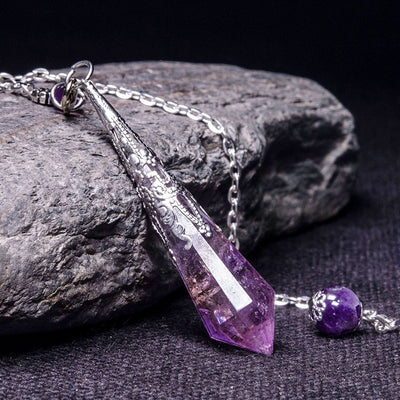 Natürlicher Amethyst Retro-Heilpendel 