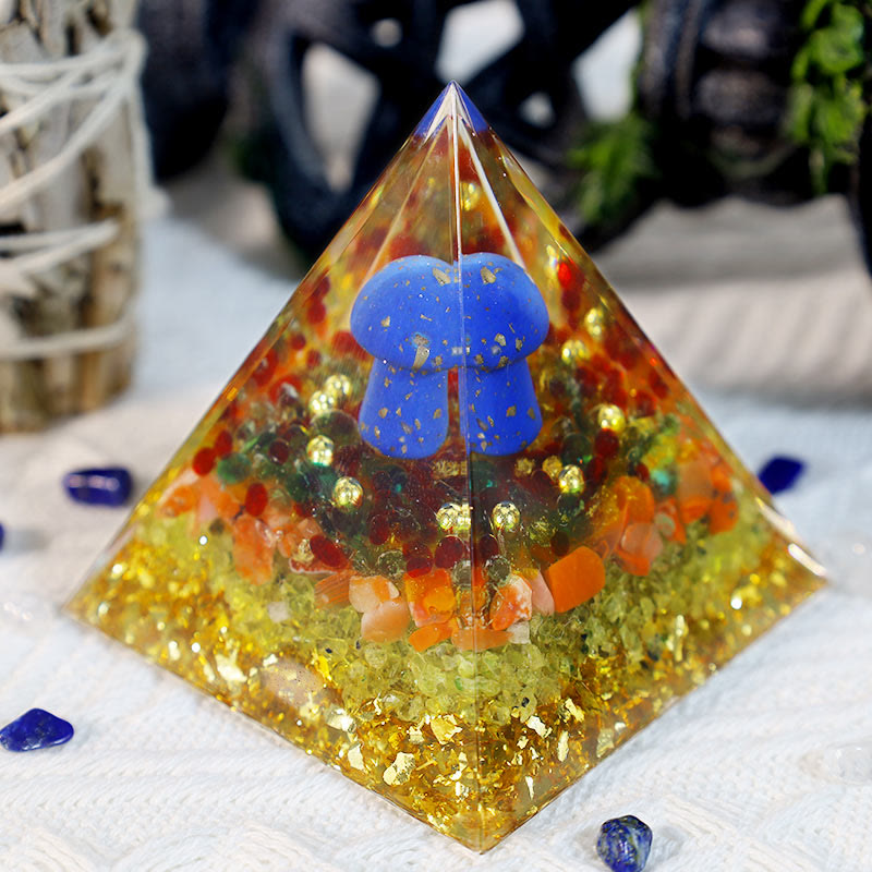 Karneol Lapis Lazuli Mmushroom Orgon Pyramide