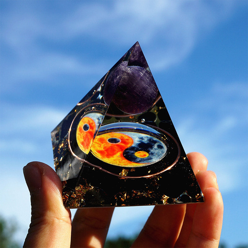 Olivenorma Amethyst Yin Yang Serie Balance Orgon Pyramide