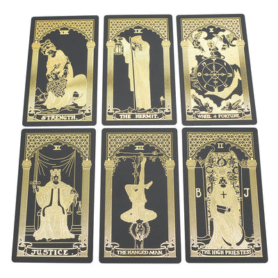 Olivenorma Bronzierende Schwarze Goldfolien-Tarotkartendecks