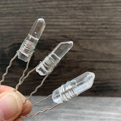 Olivenorma Handgefertigte Haarnadel mit Kristallfaden - image 10