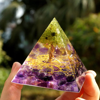 Olivenorma Harmony Roots Amethyst & Peridot Baum des Lebens Orgon-Pyramide - image 5