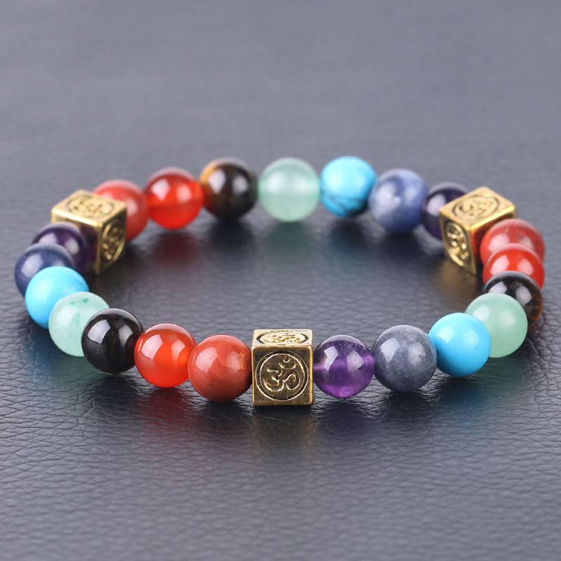 Olivenorma Multicolor Perlen 7 Chakra Yoga Armband