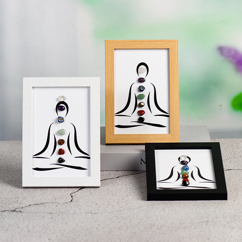 Olivenorma Yoga Meditation Haltung Chakra Stein Bilderrahmen Dekoration 