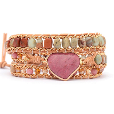 Pure-Liebe-Rhodonit-Wickelarmband