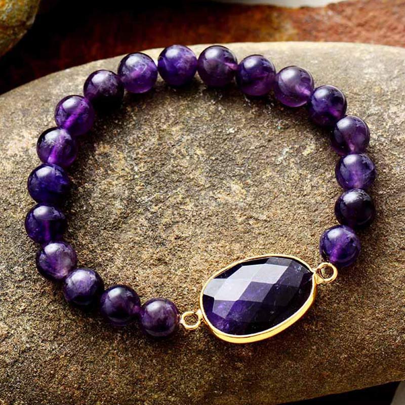 Olivenorma Stress linderndes Amethyst-Armband 