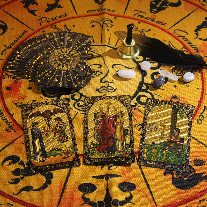 Olivenorma Schwarze Gold Waite Folie Goldene Tarot Deck Karten