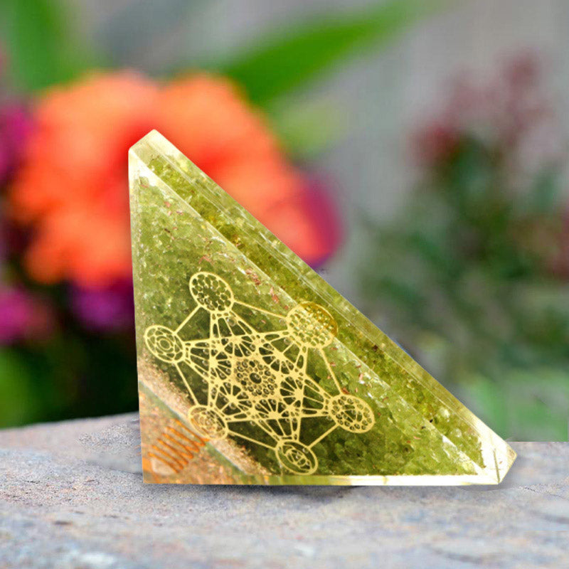 Olivenorma Peridot Metatron's Cube Orgon-Pyramide