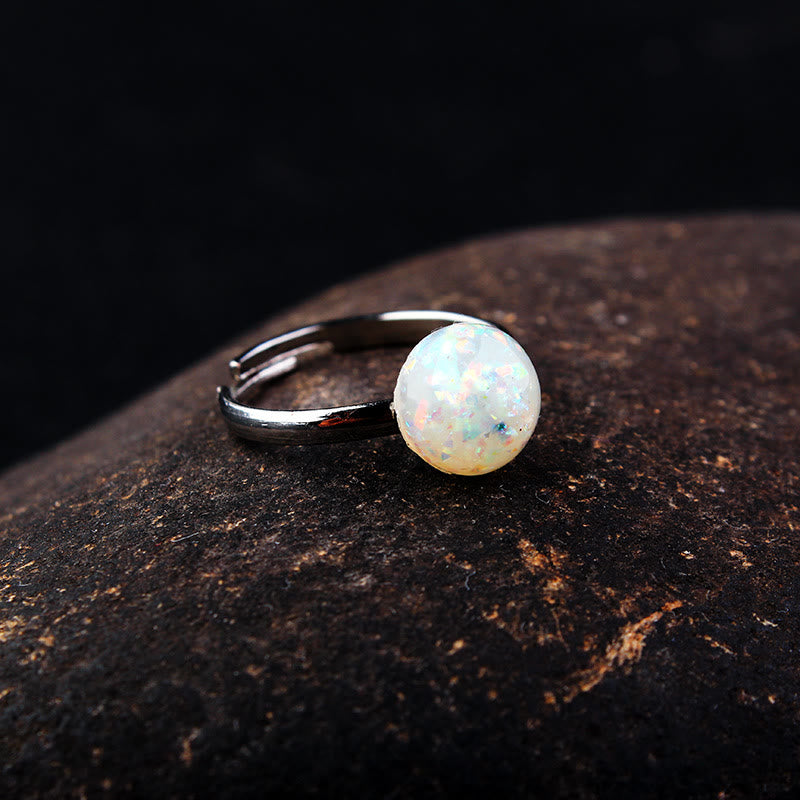 Olivenorma Opal Mondstein Einfacher Halbkreis Verstellbarer Ring 