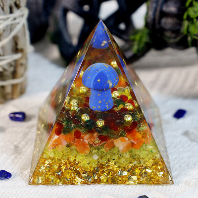 Karneol Lapis Lazuli Mmushroom Orgon Pyramide