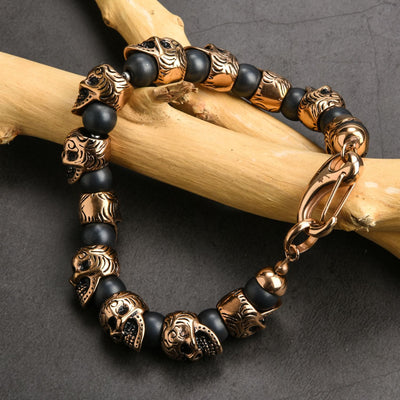 Olivenorma Armband aus natürlichem Tigerauge, handgefertigt, Edelstahl