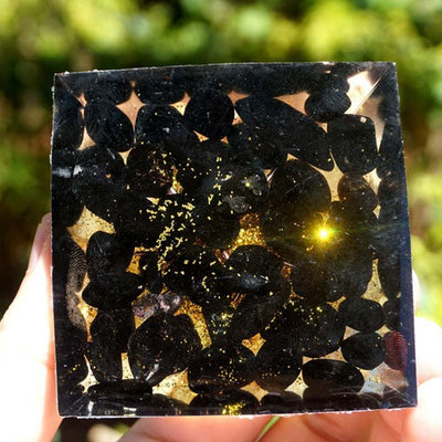 Olivenorma Citrin Obsidian Baum des Lebens Orgonpyramide 