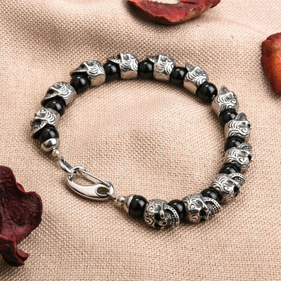 Olivenorma Armband aus natürlichem Tigerauge, handgefertigt, Edelstahl