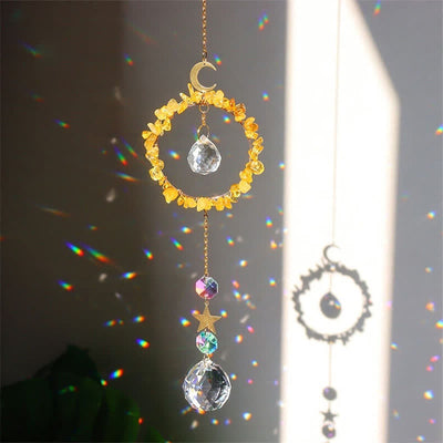 Olivenorma Crystal Circle Moon Healing Suncatcher