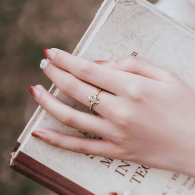 Olivenorma Light Luxury Opal Verstellbarer Ring