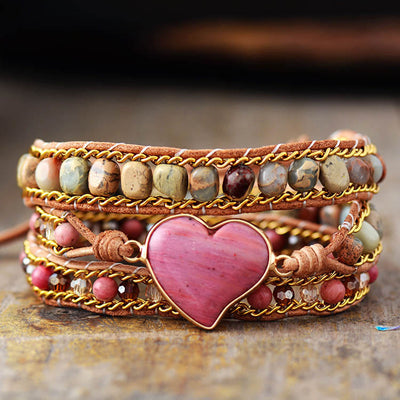 Pure-Liebe-Rhodonit-Wickelarmband