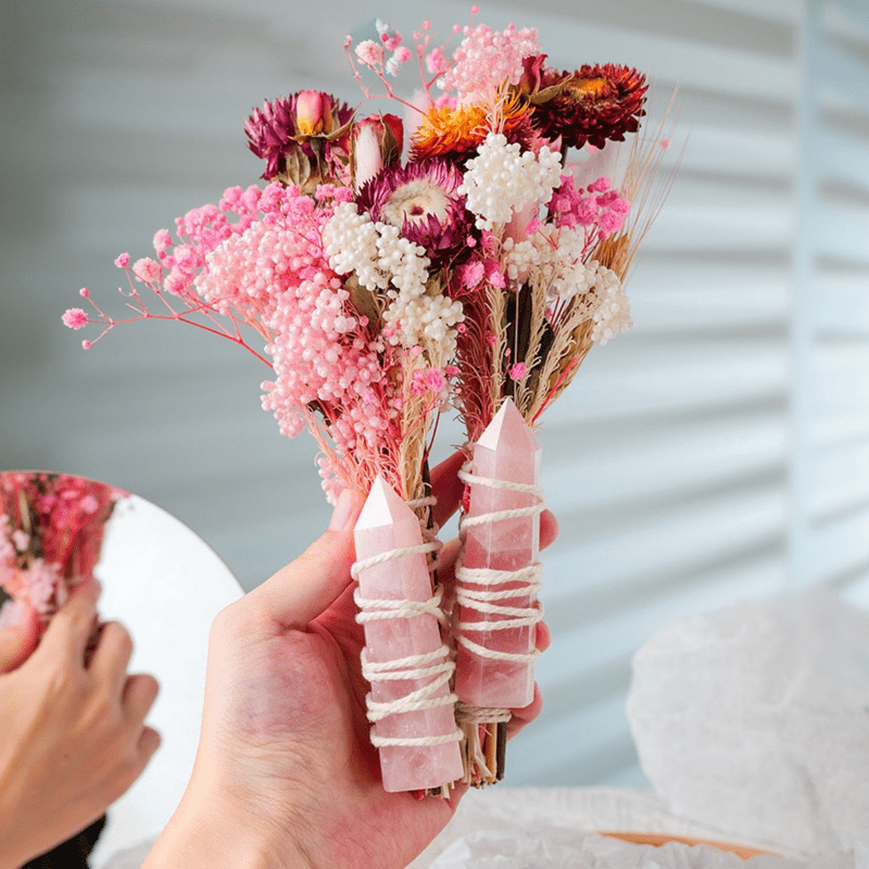 Olivenorma Ewiger Blumenstrauß Natürliche Kristallstäbe