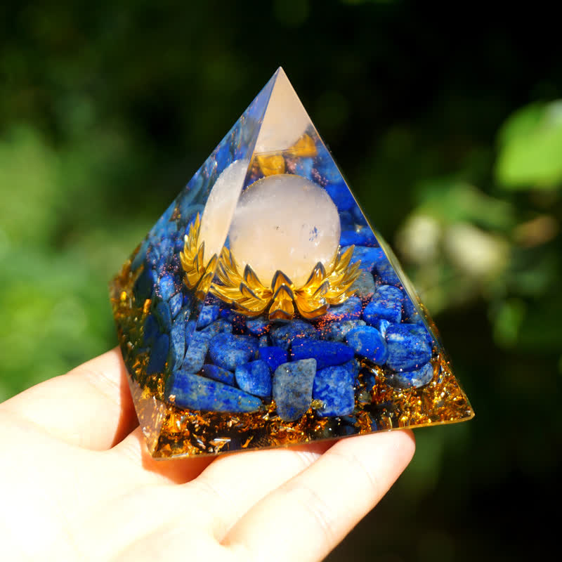 Olivenorma Rosenquarz Kugel Lapislazuli Lotus Orgon-Pyramide 