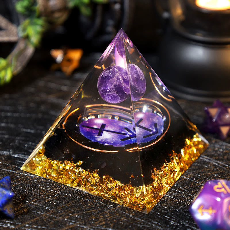 Olivenorma Amethyst Kugel Obsidian Kies Sternzeichen Schütze Orgon Pyramide