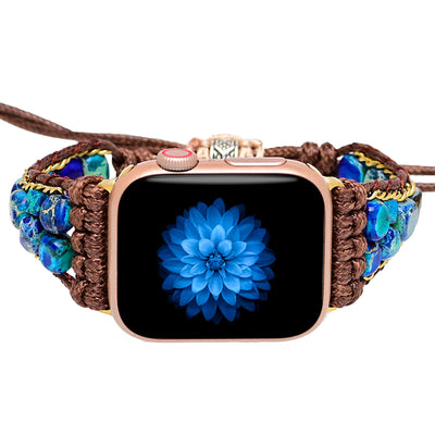 Olivenorma Blauer Kaiserstein Apple Watch Armband Wickelarmband