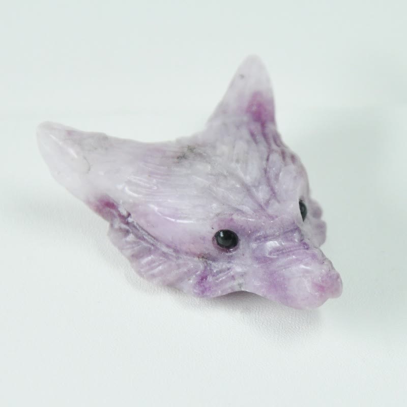 Olivenorma Naturkristall geschnitzter Wolfskopf Zubehör Edelstein Dekoration - Lepidolith - image 30