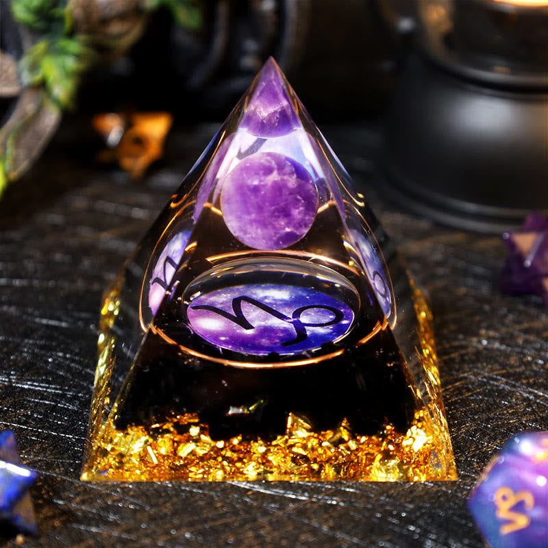 Olivenorma Amethyst Kugel Obsidian Kies Zodiac Steinbock Orgon Pyramide