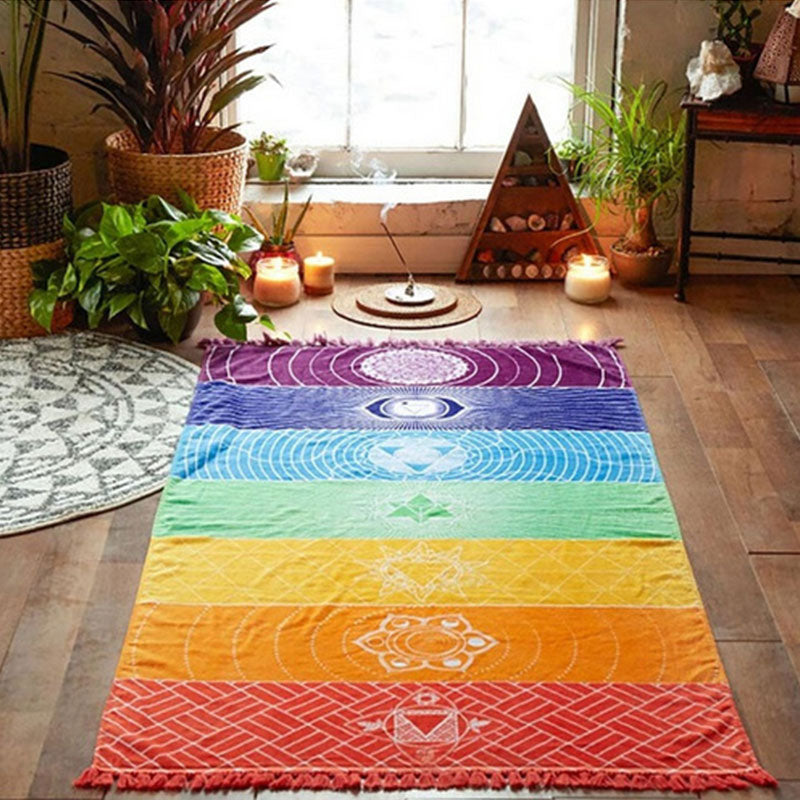 Olivenorma Chakra Regenbogen Yogamatte