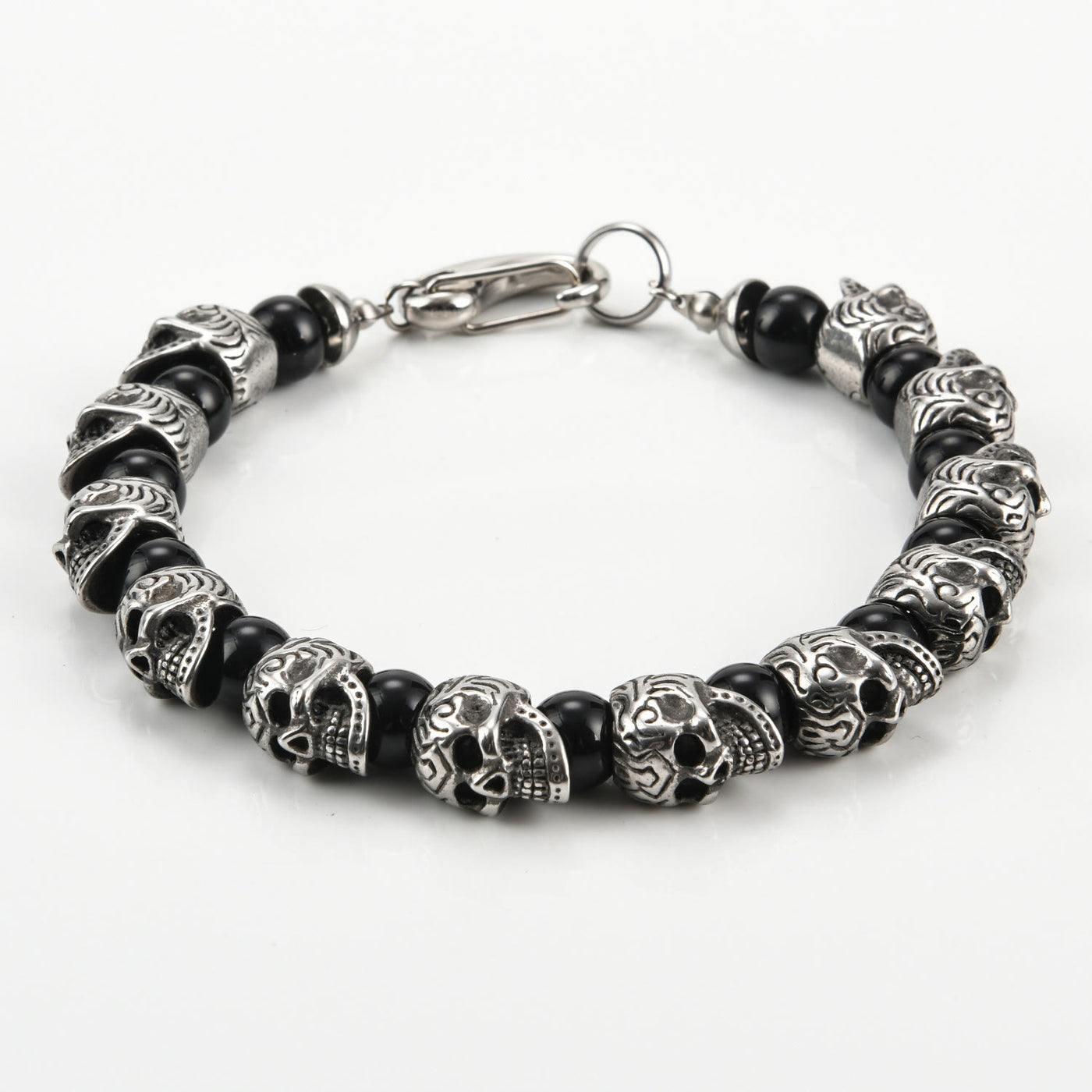 Olivenorma Armband aus natürlichem Tigerauge, handgefertigt, Edelstahl