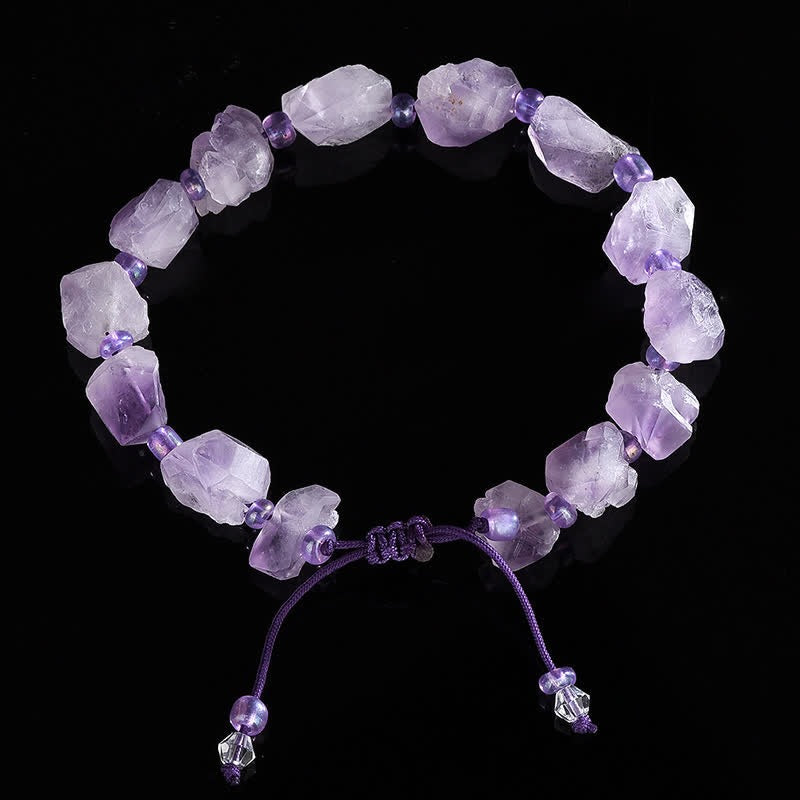 Natürliches Amethyst-Heilungs-Edelsteinarmband 