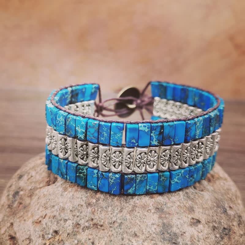 Olivenorma Kaiserstein Boho Verstellbares Wickelarmband 