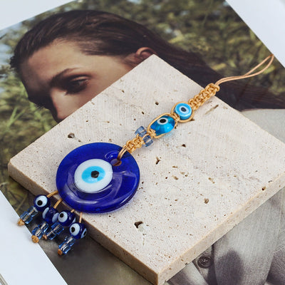 Olivenorma Blauer Glas-Evil Eye Autohänger Ornament