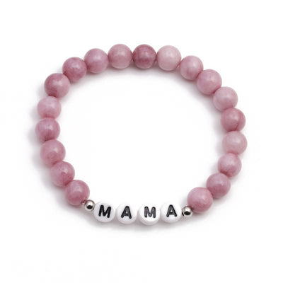 Olivenorma Gravur Mama Mutter Naturstein Perlenarmband