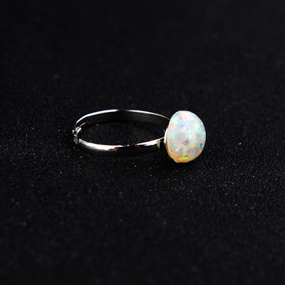 Olivenorma Opal Mondstein Einfacher Halbkreis Verstellbarer Ring 