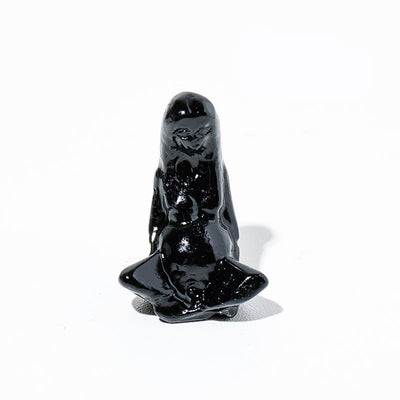 Olivenorma Naturgeschnitzte Göttin Gaia Dekoration aus Rohstein - Obsidian - image 11