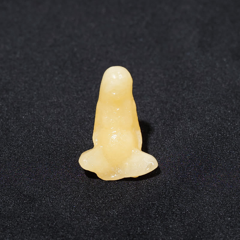 Olivenorma Naturgeschnitzte Göttin Gaia Dekoration aus Rohstein - Gelbe Jade - image 20