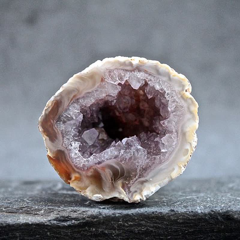 Olivenorma Natur Amethyst Geode Stein Edelsteindekoration