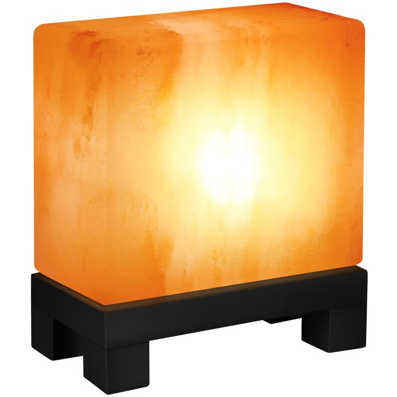 Olivenorma quadratische Form Himalaya Pink Salzkristall-Lampe