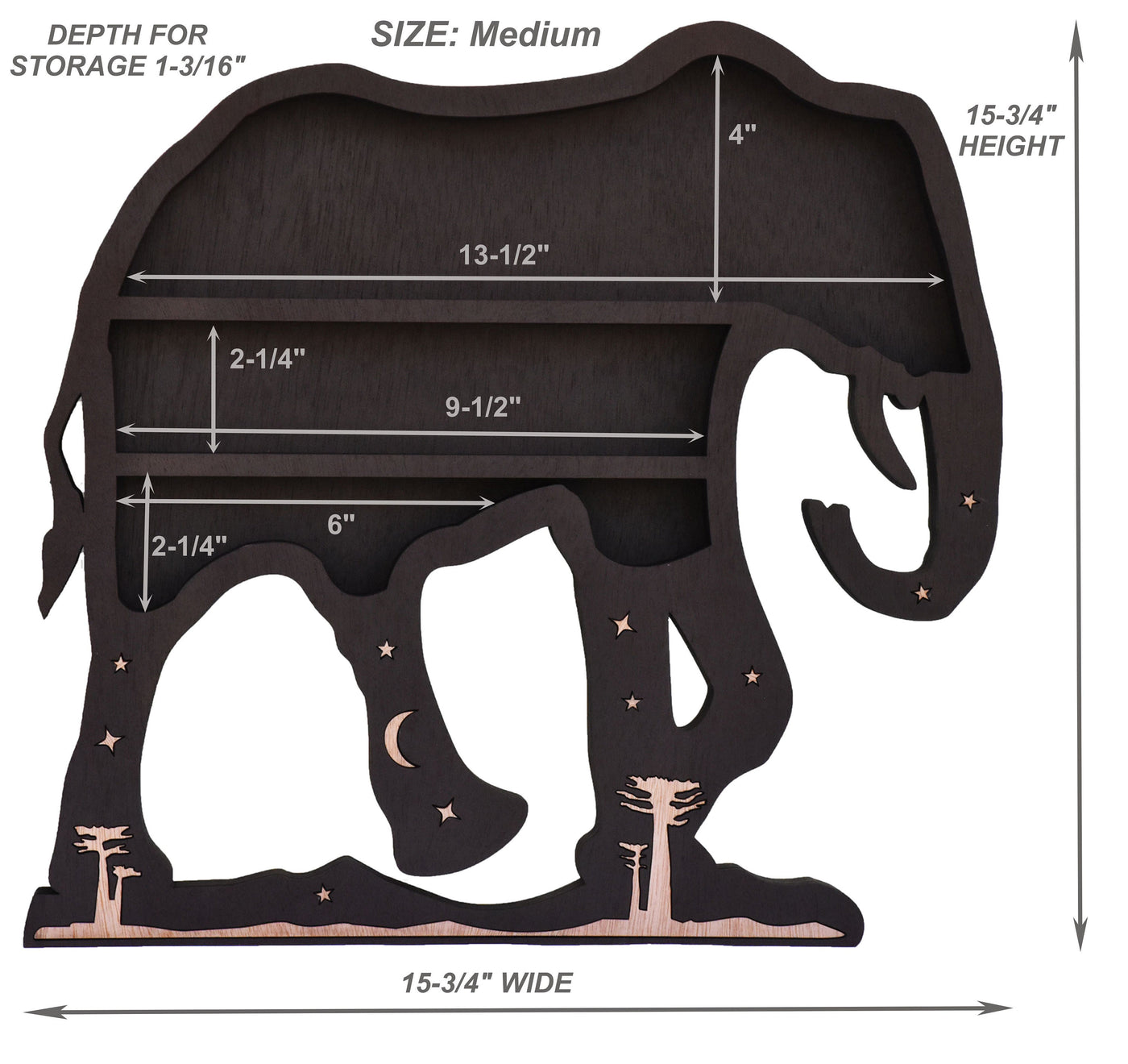 Olivenorma Black Elephant Kristallregal