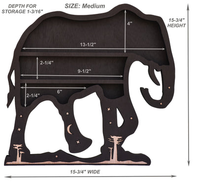 Olivenorma Black Elephant Kristallregal 