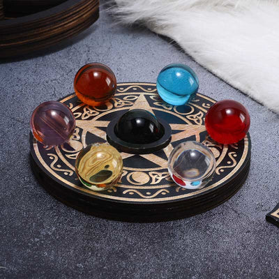 Olivenorma Lotus Display Wooden Crystal Ball Stand Dekoration